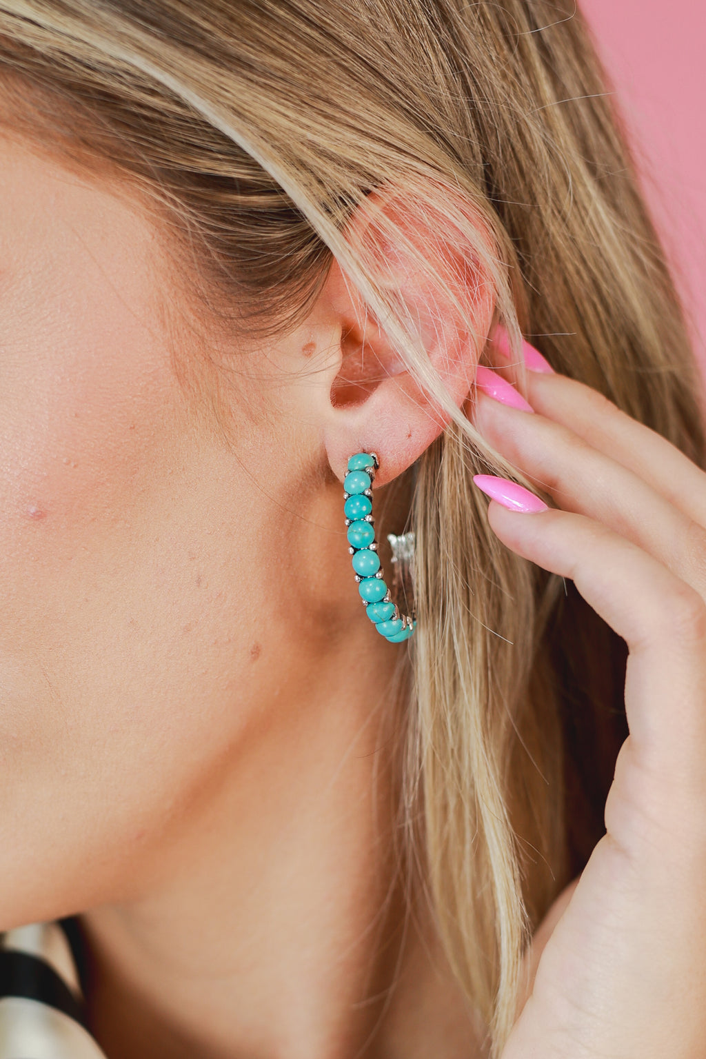 Making Memories Turquoise Hoop Earrings