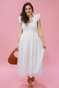 Summer Is On The Way Midi Dress In White
