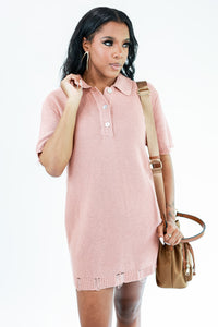 Spiced Just Right Knit Dress In Lt Peach
