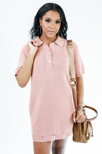 Spiced Just Right Knit Dress In Lt Peach