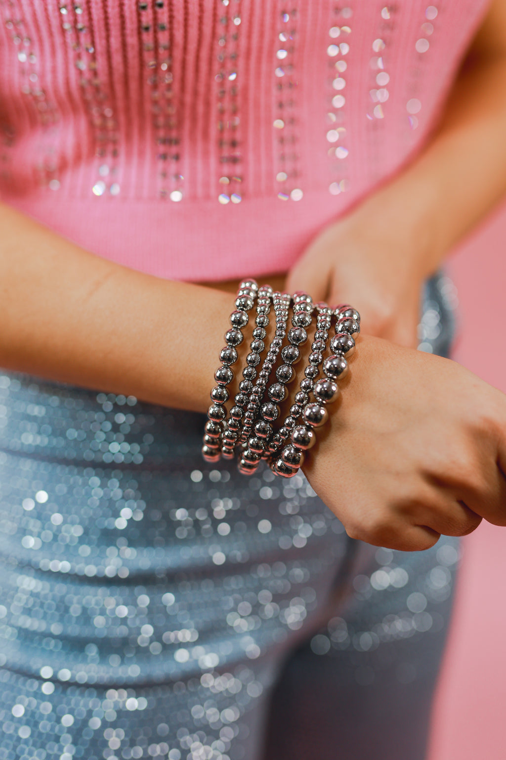 Candid Babe Bracelet Stack In Silver