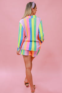Final Destination Pleated Top In Rainbow