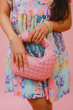 Extra Blessed Woven Bag In Pink