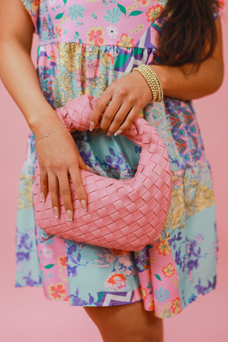 Extra Blessed Woven Bag In Pink