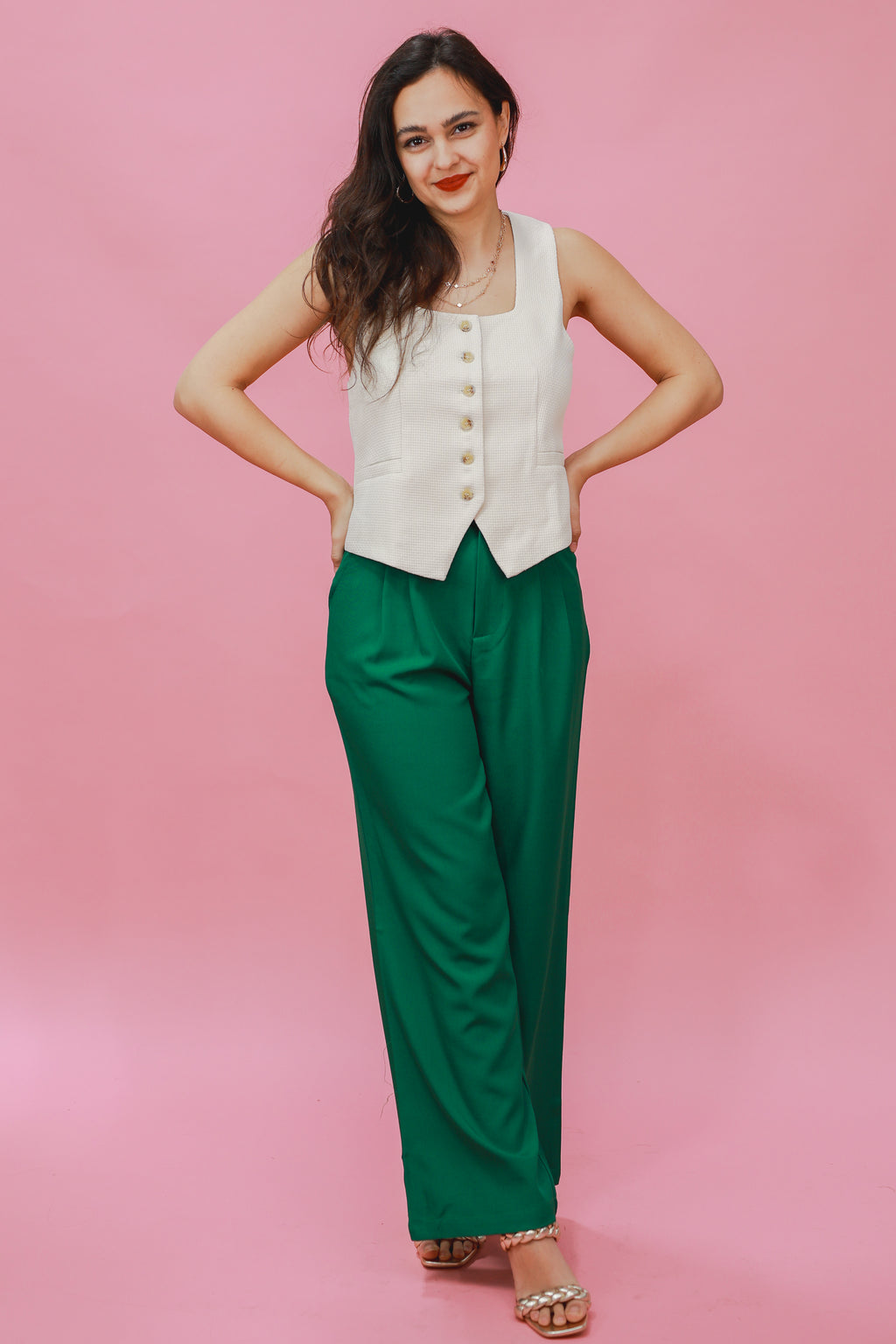 Style Match Trousers In Kelly Green