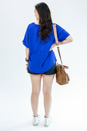 Living In Style Shift Top In Royal