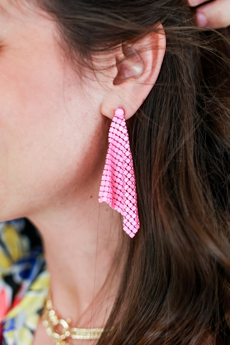 Pop Of Color Earrings In Pink