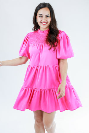 Dreamy Days Babydoll Dress In Pink