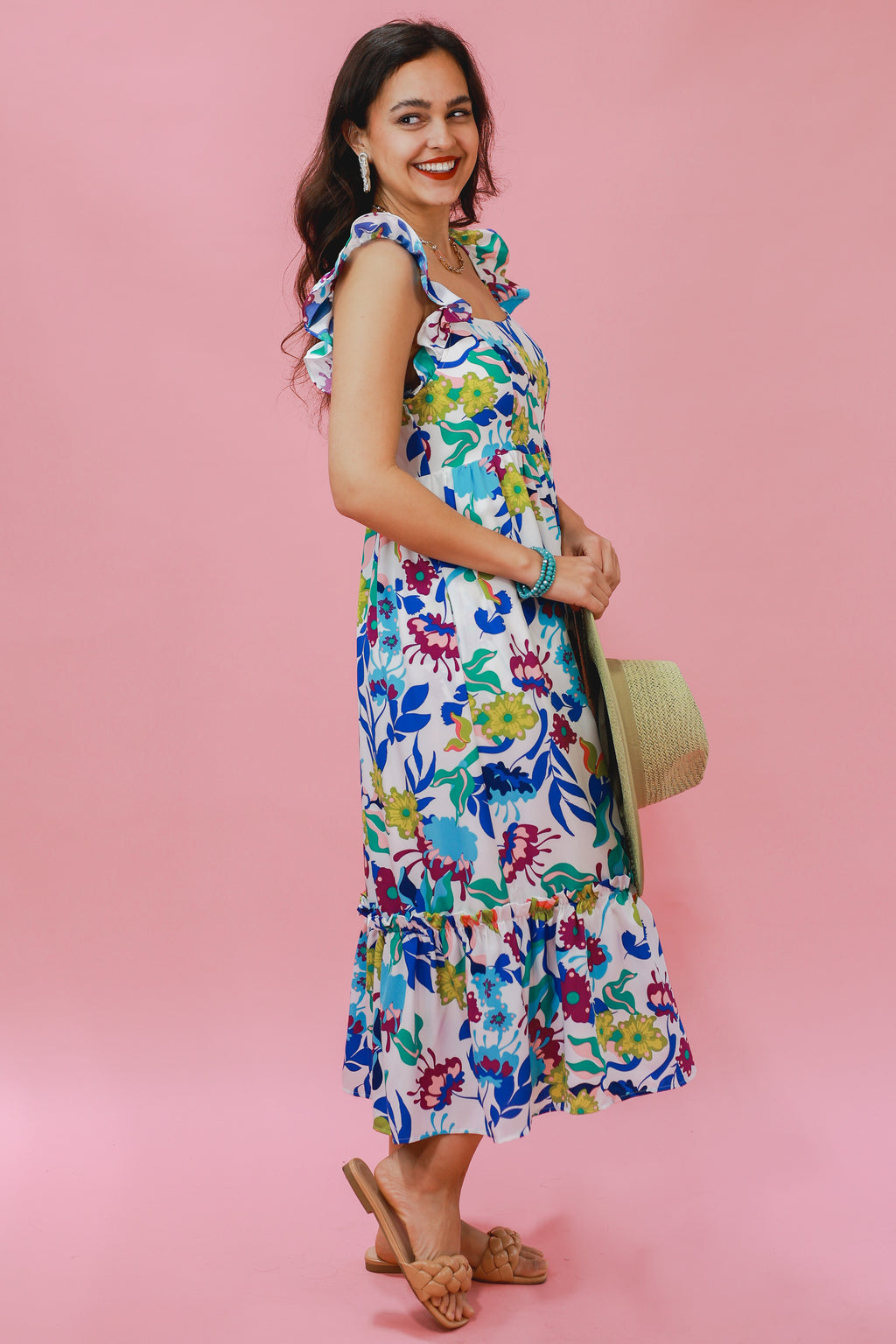 Gorgeous Days Floral Maxi Dress In White