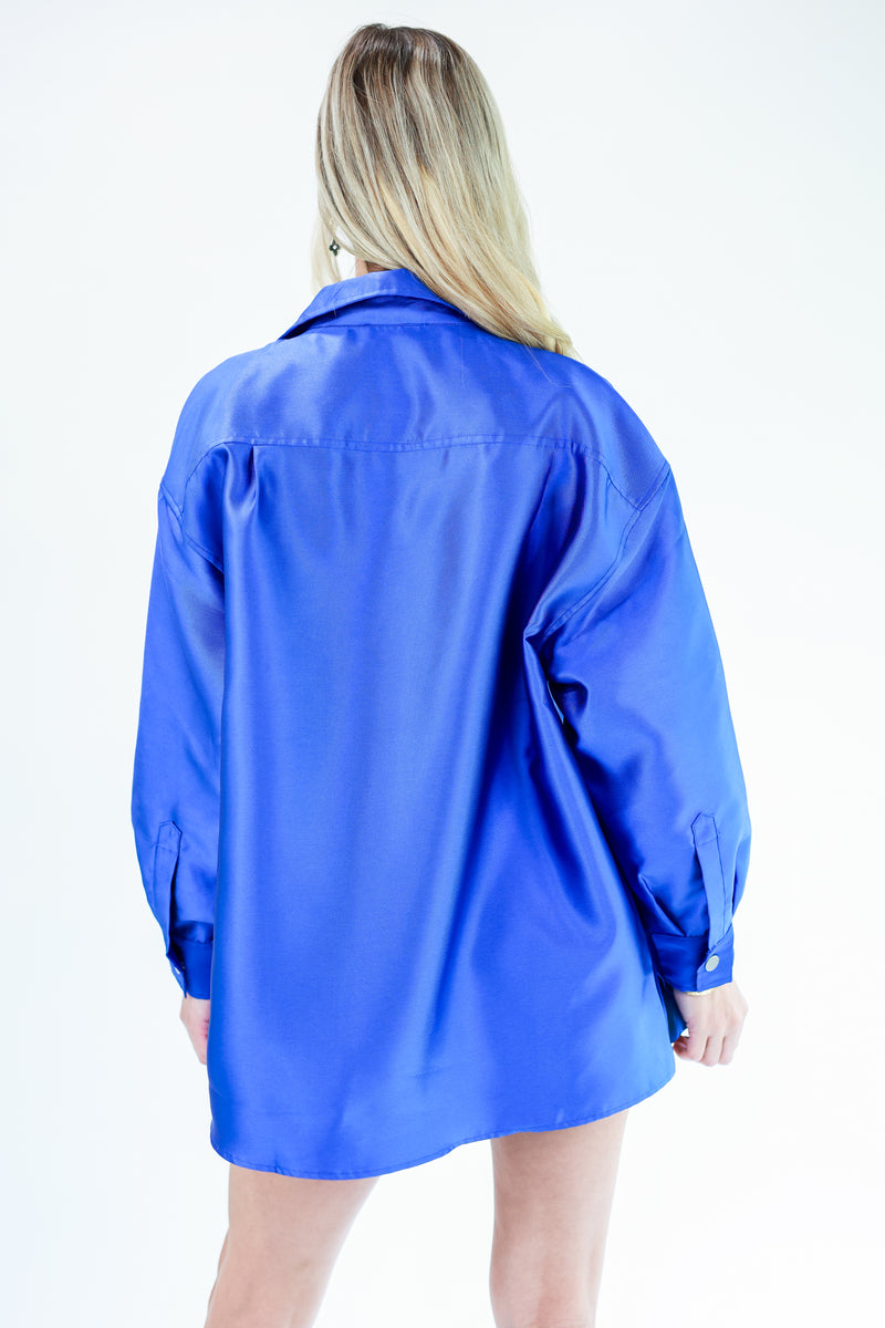 Luxe Moment Jacket In French Blue