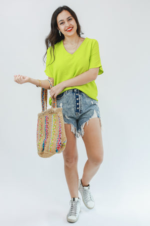 Living In Style Top In Lime