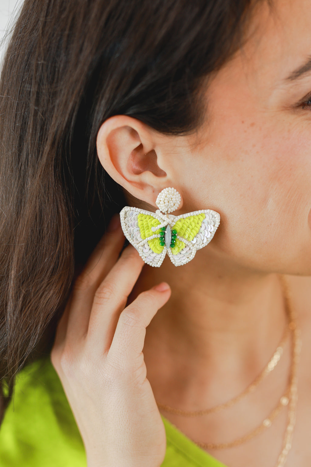 Cutie White Butterfly Earrings