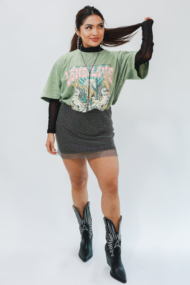 Long Live Cowgirls Tee In Green