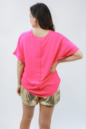 Living In Style Shift Top In Hot Pink