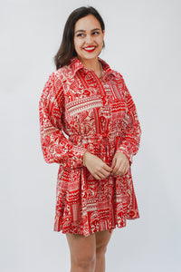 Destination Weekend Paisley Dress In Red