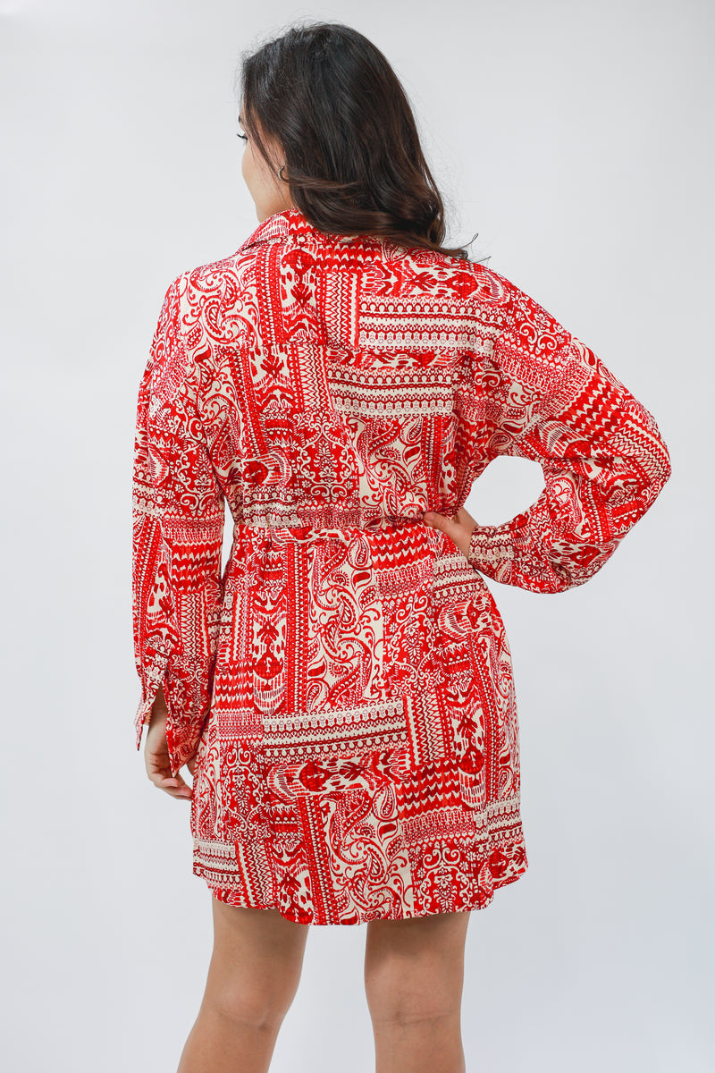 Destination Weekend Paisley Dress In Red