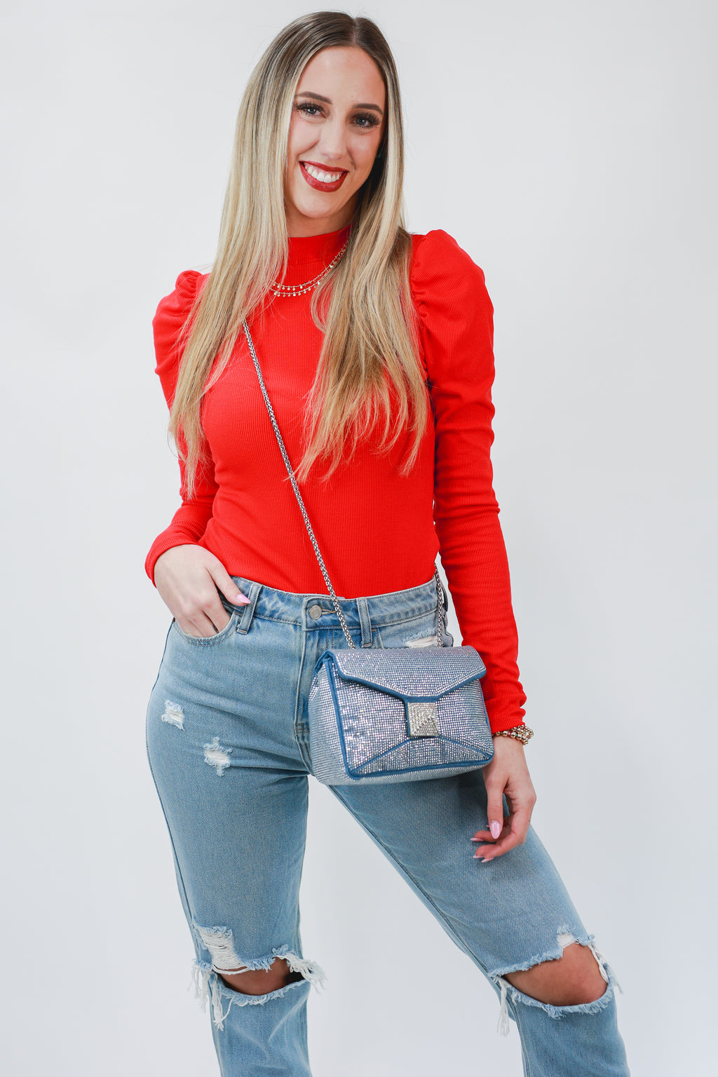 Never Better Knit Top In Red