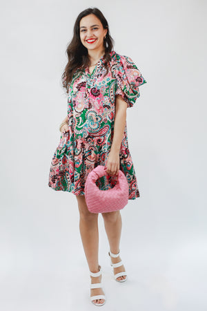 Spring Travel Floral Dress In Green