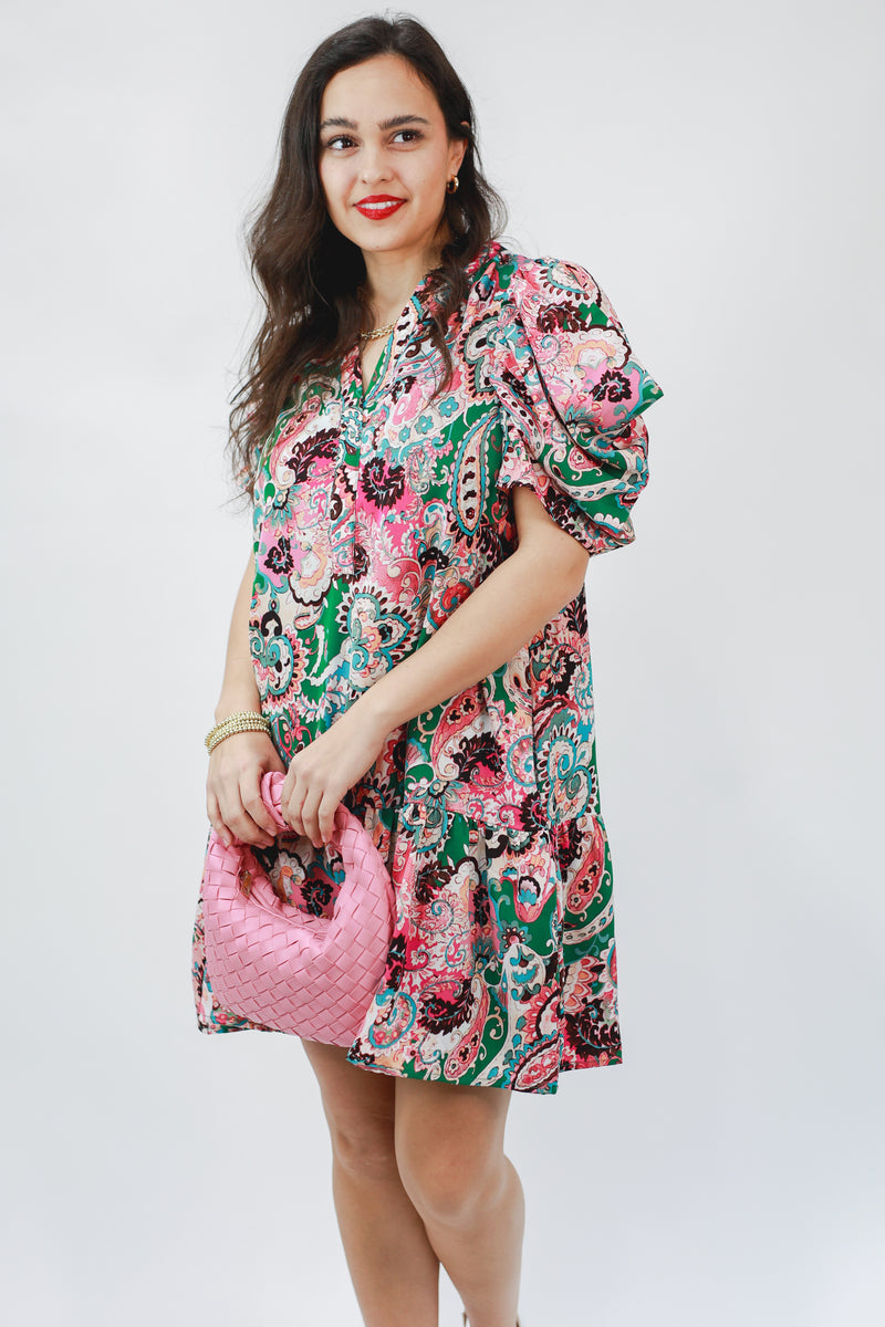 Spring Travel Floral Dress In Green
