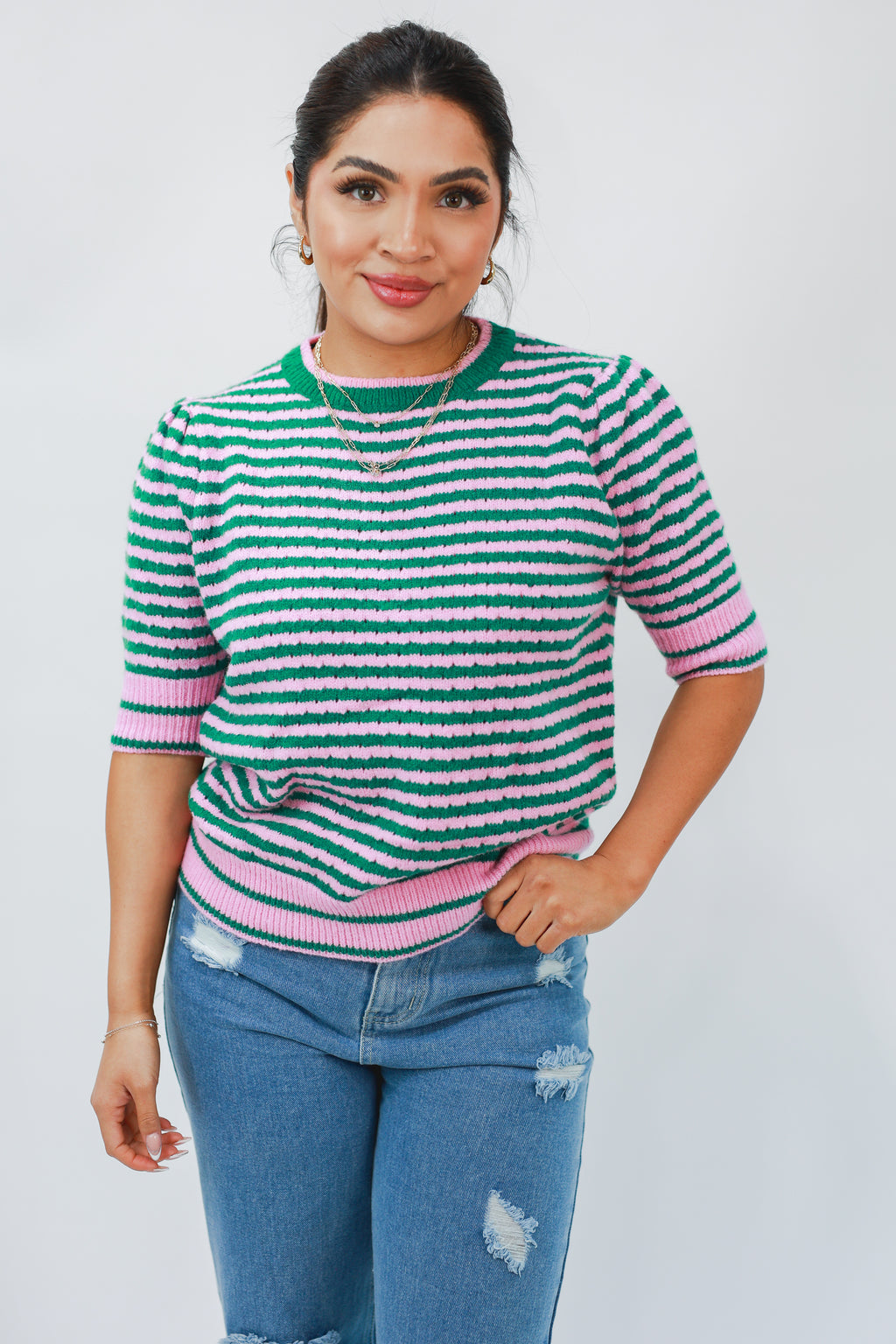 Pickleball Afternoon Knit Top In Green