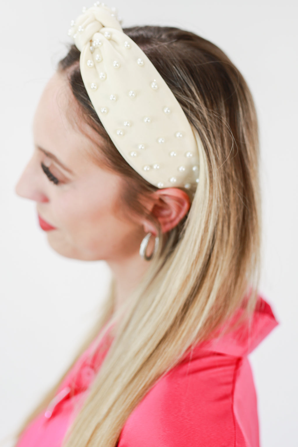 Garden Party Pearl Headband In Cream
