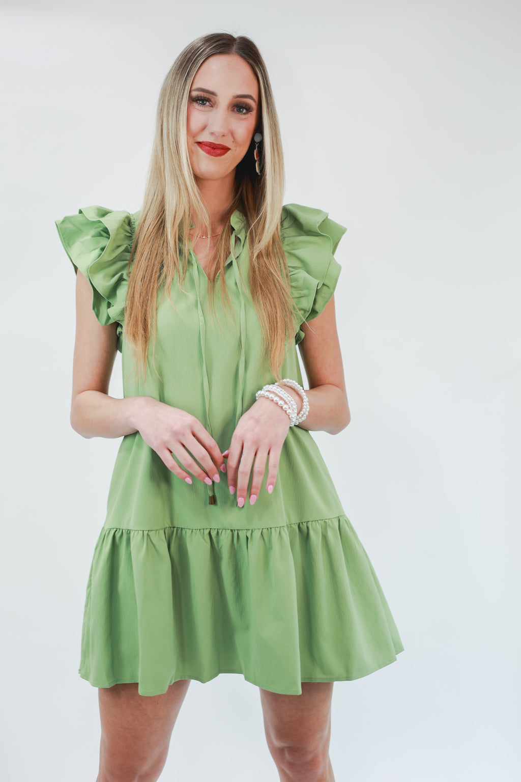 Spring Patio Shift Dress In Sage