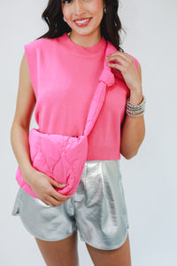 Magical Day Knit Tank In Pink
