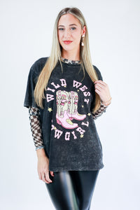 Wild West Cowgirl Tee In Black