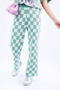 Coastal Girl Knit Checkered Pants