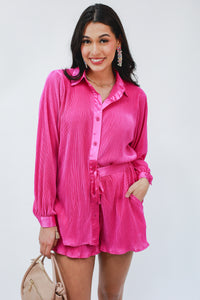 Final Destination Pleated Top In Pink