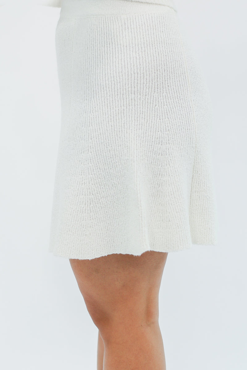 Brunch Babe Knit Skirt In White