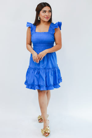 Diva Blue Smocked Dress