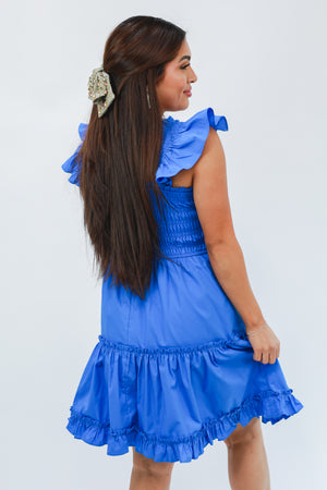 Diva Blue Smocked Dress