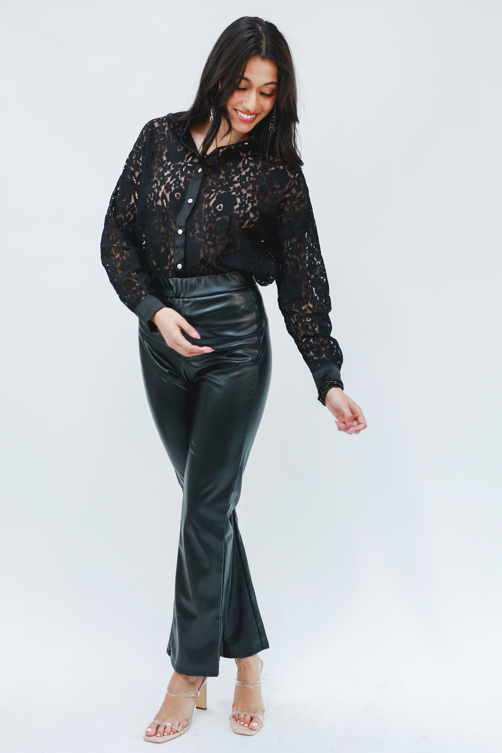 The Arianna Faux Leather Pants In Black