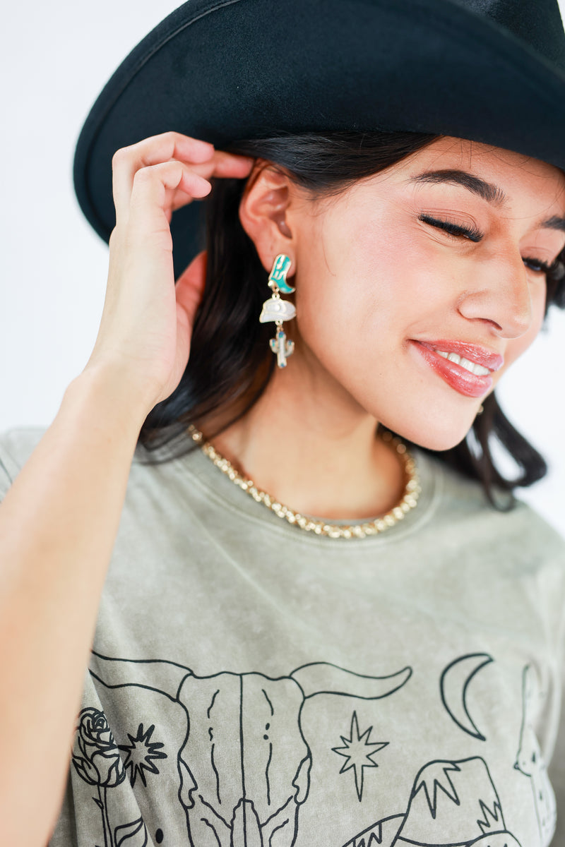 Rodeo Chic Earrings In Turquoise
