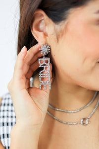 The Bride Rhinestone Earrings In Silver