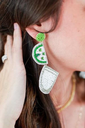Salt & Lime Earrings In Green