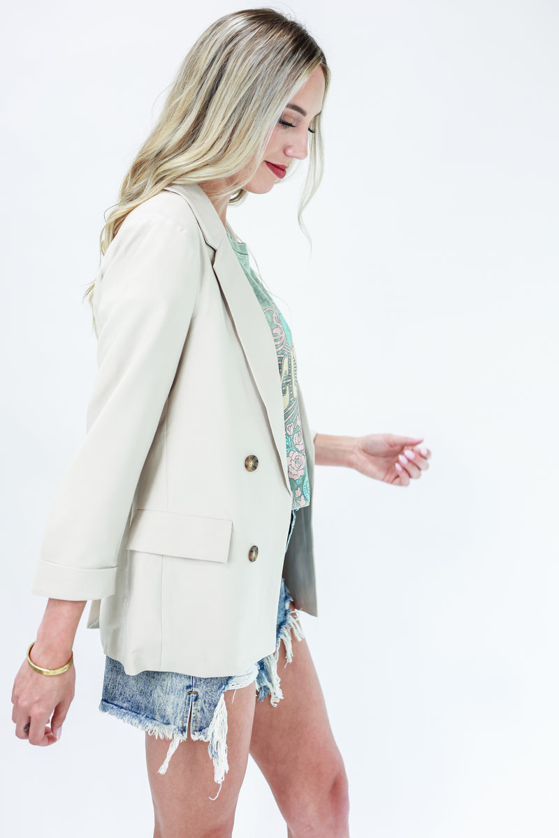 Fit For You Blazer In Beige