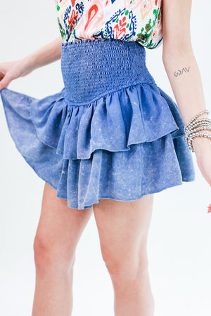 Dancing To The Beat Chambray Skort