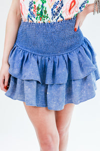 Dancing To The Beat Chambray Skort