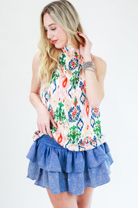 Bright Side of Life Paisley Tank In White