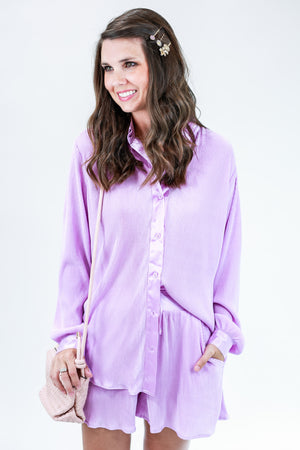 Final Destination Pleated Top In Lavender
