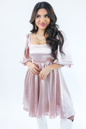 Pour The Wine Shift Dress In Blush