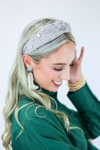 Gossip Girl Rhinestone Headband In Gray