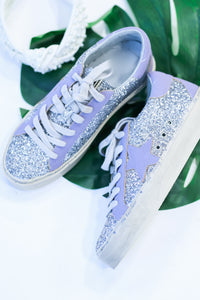 The Pixie Sneaker In Silver Sparkle