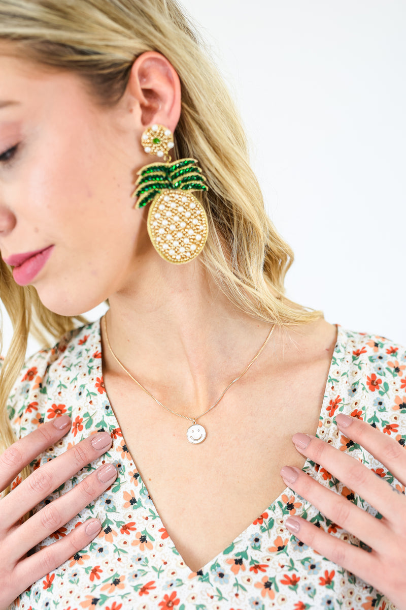 Sweet Pineapple Pearl Earrings