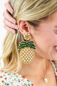 Sweet Pineapple Pearl Earrings