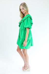 Queen Of Cards Dress In Kelly Green