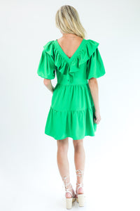 Queen Of Cards Dress In Kelly Green