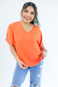 Living With Style Shift Top In Orange